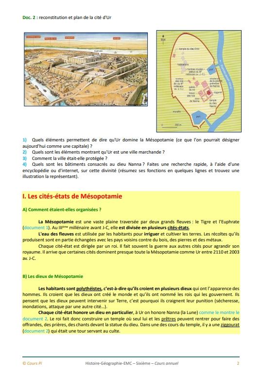 Histoire sixieme cours pi 2